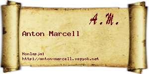 Anton Marcell névjegykártya